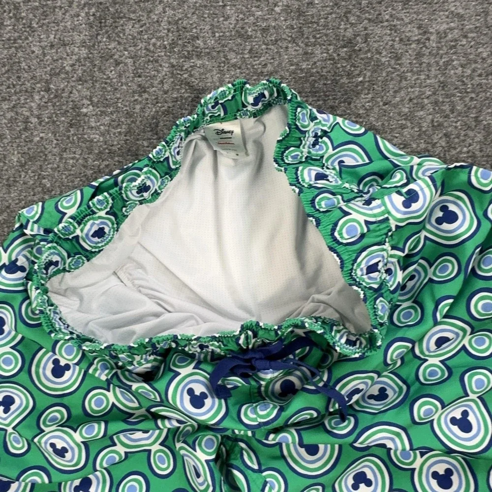 Disney Hanna Andersson Swim Shorts Boys S Green Mickey Mouse Lined Elastic Waist